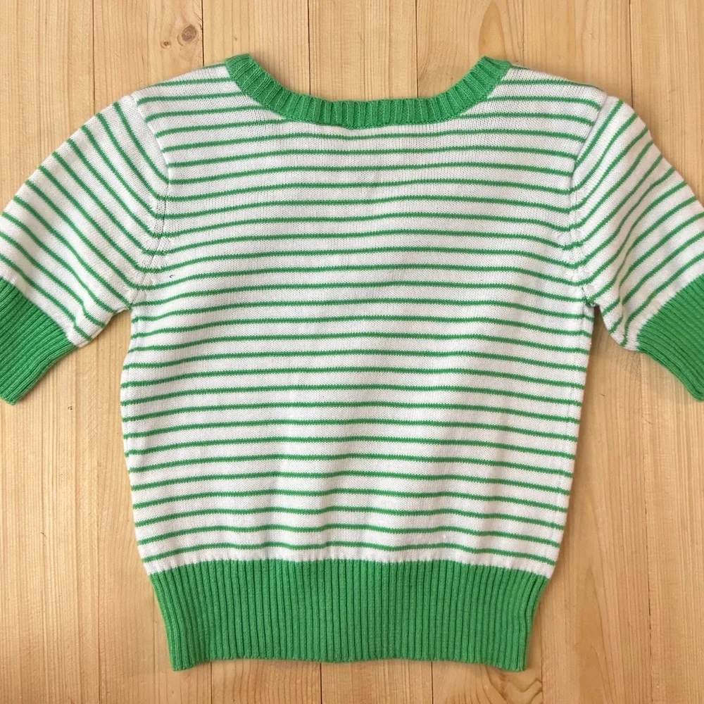 PLACE Green Striped Kids Cardigan. Size 24 Months. Great Condition Preppy